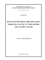 Một số giải pháp hoàn thiện hoạt động marketing tại công ty TNHH Sapporo Việt Nam đến năm 2020