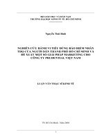 Nghiên cứu hành vi tiêu dùng bảo hiểm nhân thọ của người dân TP.HCM và đề xuất một số giải pháp marketing cho Công ty Prudential Việt Nam