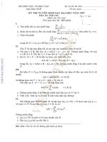 Kì thi tuyển sinh sau Đại học Huế môn Giải tích năm 2007 - Đề 1