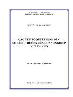 CÁC YẾU TỐ QUYẾT ĐỊNH ĐẾN SỰ TĂNG TRƯỞNG CỦA DOANH NGHIỆP VỪA VÀ NHỎ.PDF