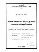 Khảo sát giá thuốc bảo hiểm y tế tại một số cơ sở khám chữa bệnh ở việt nam