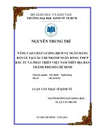 NÂNG CAO CHẤT LƯỢNG DỊCH VỤ NGÂN HÀNG BÁN LẺ TẠI CÁC CHI NHÁNH NGÂN HÀNG TMCP ĐẦU TƯ VÀ PHÁT TRIỂN VIỆT NAM TRÊN ĐỊA BÀN TP. HỒ CHÍ MINH