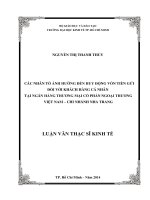 Luận văn thạc sĩ 2014 Các nhân tố ảnh hưởng đến huy động vốn tiền gửi đối với khách hàng cá nhân tại ngân hàng TMCP ngoại thương Việt Nam - Chi nhánh Nha Trang