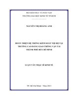 Hoàn thiện hệ thống kiểm soát nội bộ tại trường cao đẳng giao thông vận tải TPHCM  2014