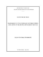 LUẬN VĂN THẠC SĨ : THANH KHOẢN VÀ TỶ SUẤT SINH LỢI VƯỢT TRỘI CỔ PHIẾU BẰNG CHỨNG TỪ THỊ TRƯỜNG CHỨNG KHOÁN VIỆT NAM