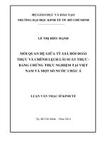 Mối quan hệ giữa tỷ giá hối đoái thực và chênh lệch lãi suất thực - Bằng chứng thực nhgiệm tại Việt Nam và một số nước Châu Á Luận văn thạc sĩ