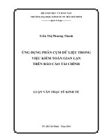 Ứng dụng phân cụm dữ liệu trong việc kiểm toán gian lận trên báo cáo tài chính  Luận văn thạc sĩ