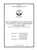 Khảo sát tình hình sử dụng thuốc điều trị gút tại khoa cơ   xương   khớp bệnh viện bạch mai năm 2005