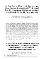 sử dụng dịch vụ điều trị bệnh lây truyền qua đường tình dục và xét nghiệm HIV