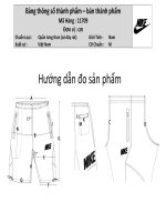 BẢNG THÔNG SỐ THÀNH PHẨM BÁN THÀNH PHẨM