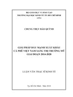 Giải pháp đẩy mạnh xuất khẩu cà phê Việt Nam sang thị trường Mỹ giai đoạn 2014 - 2020