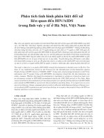Phân tích tình hình phân biệt đối xử liên quan đến HIV AIDS trong lĩnh vực y tế ở hà nội, việt nam