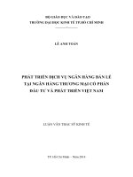 Phát triển dịch vụ ngân hàng bán lẻ tại ngân hàng TMCP đầu tư và phát triển Việt Nam