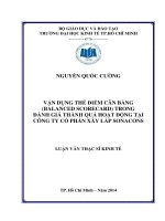 Vận dụng thẻ cân bằng điểm (Balanced scorecard) trong đánh giá thành quả hoạt động tại công ty cổ phần xây lắp Sonacons Luận văn thạc sĩ