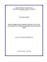 Hoàn thiện hoạt động chuỗi cung ứng tại công ty cổ phần thương mại Nguyễn Kim