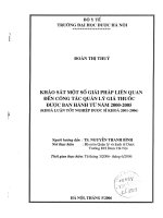 Khảo sát một số giải pháp liên quan đến công tác quản lý giá thuốc được ban hành từ năm 2000   2005
