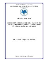 NGHIÊN CỨU MỐI QUAN HỆ GIỮA CÁN CÂN TÀI KHÓA VÀ TÀI KHOẢN VÃNG LAI Ở VIỆT NAM VÀ MỘT SỐ QUỐC GIA MỞ RỘNG  LUẬN VĂN THẠC SĨ