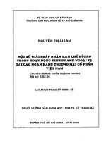 MỘT SỐ GIẢI PHÁP NHẰM HẠN CHẾ RỦI RO TRONG HOẠT ĐỘNG KINH DOANH NGOẠI TỆ TẠI CÁC NGÂN HÀNG THƯƠNG MẠI CỔ PHẦN VIỆT NAM.PDF