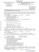 Đề thi thử môn Hóa học lần 2 năm 2015 - Trường THPT Âu Lạc
