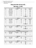 BẢNG TÍNH DIỆN TÍCH BỘ MẪU