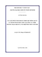 Luận văn thạc sĩ 2014 Các giải pháp nhằm hoàn thiện hệ thống quản lý thành tích nhân viên tại công ty TNHH thương mại & dịch vụ Tân Hiệp Phát đến năm 2020
