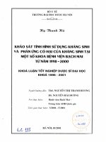 Khảo sát tình hình sử dụng kháng sinh và phản ứng có hại của kháng sinh tại một số khoa bệnh viện bạch mai
