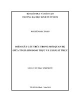 ĐIỂM GÃY CẤU TRÚC TRONG MỐI QUAN HỆ GIỮA TỈ GIÁ HỐI ĐOÁI THỰC VÀ LÃI SUẤT THỰC  LUẬN VĂN THẠC SĨ