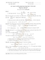 Kì thi tuyển sinh sau Đại học Huế môn Giải tích năm 2007 - Đề 2