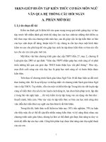 SKKN GIÚP HS ÔN TẬP KIẾN THỨC CƠ BẢN MÔN NGỮ VĂN QUA HỆ THỐNG CÂU HỎI NGẮN