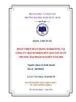 HOÀN THIỆN HOẠT ĐỘNG MARKETING CỦA CÔNG TY TRÁCH NHIỆM HỮU HẠN SẢN XUẤT THƯƠNG MẠI PHẠM MAI ĐẾN NĂM 2020.PDF
