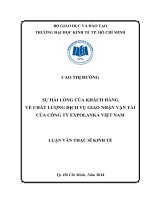 Sự hài lòng của khách hàng về chất lượng dịch vụ giao nhận vận tải của công ty Expolanka Việt Nam