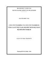 Cán cân tài khóa và cán cân tài khoản vãng lai ở Việt Nam Bộ đôi thâm hụt hay bộ đôi đối nghịch  Luận văn Thạc sĩ