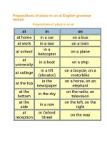 Prepositions of place in on at