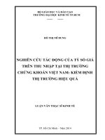 Nghiên cứu tác động của tỷ số giá trên thu nhập tại thị trường chứng khoán Việt Nam  Kiểm định thị trường hiệu quả  Luận văn thạc sĩ  2014