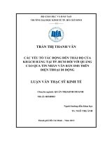 CÁC YẾU TỐ TÁC ĐỘNG ĐẾN THÁI ĐỘ CỦA KHÁCH HÀNG TẠI TPHCM ĐỐI VỚI QUẢNG CÁO QUA TIN NHẮN VĂN BẢN SMS TRÊN ĐIỆN THOẠI DI ĐỘNG.PDF