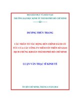 CÁC NHÂN TỐ TÁC ĐỘNG ĐẾN CHÍNH SÁCH CỔ TỨC CỦA CÁC CÔNG TY CỦA CÔNG TY NIÊM YẾT TRÊN SỞ GIAO DỊCH CHỨNG KHOÁN TPHCM.PDF