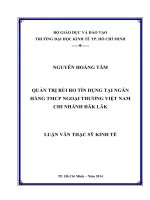 Quản trị rủi ro tín dụng tại Ngân hàng TMCP ngoại thương Việt Nam - Chi nhánh DakLak  2014