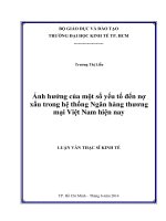 Ảnh hưởng của một số yếu tố đến nợ xấu trong hệ thống Ngân hàng thương mại Việt Nam hiện nay Luận văn thạc sĩ  2014