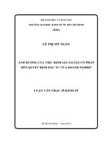 Ảnh hưởng của việc định giá sai cổ phần đến quyết định đầu tư của doanh nghiệp  Luận văn thạc sĩ