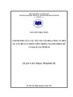ẢNH HƯỞNG CỦA CÁC YẾU TỐ VĂN HÓA CÔNG TY ĐẾN SỰ GẮN BÓ CỦA NHÂN VIÊN TRONG NGÀNH THIẾT KẾ VI MẠCH TẠI TP.HCM