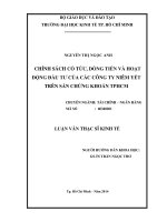 CHÍNH SÁCH CỔ TỨC, DÒNG TIỀN VÀ HOẠT ĐỘNG ĐẦU TƯ CỦA CÁC CÔNG TY NIÊM YẾT TRÊN SÀN CHỨNG KHOÁN VIỆT NAM