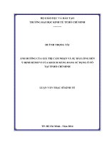 Ảnh hưởng của giá trị cảm nhận và sự hài lòng đến ý định hành vi của khách hàng đang sử dụng ô tô tại TP. Hồ Chí Minh  Luận văn thạc sĩ  2014