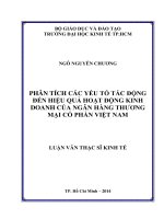 Phân tích các yếu tố tác động đến hiệu quả hoạt động kinh doanh của Ngân hàng thương mại cổ phần Việt Nam