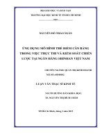 Ứng dụng mô hình thẻ điểm cân bằng trong việc thực thi và kiểm soát chiến lược tại ngân hàng Shinhan Việt Nam
