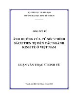 Luận văn Thạc sĩ Ảnh hưởng của cú sốc chính sách tiền tệ đến các ngành kinh tế ở Việt Nam