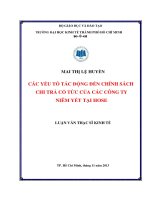 CÁC YẾU TỐ TÁC ĐỘNG ĐẾN CHÍNH SÁCH CHI TRẢ CỔ TỨC CỦA CÁC CÔNG TY NIÊM YẾT TẠI HOSE.PDF