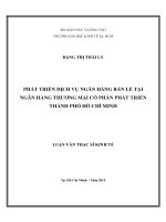 Luận văn thạc sĩ Phát triển dịch vụ ngân hàng bán lẻ tại Ngân hàng thương mại cổ phần phát triển TP. Hồ Chí Minh
