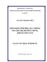KIỂM ĐỊNH TÍNH HIỆU QUẢ THÔNG TIN CHO THỊ TRƯỜNG CHỨNG KHOÁN VIỆT NAM LUẬN VĂN THẠC SĨ.PDF