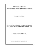 Các yếu tố ảnh hưởng đến ý định mua dược phẩm trực tuyến   trường hợp nghiên cứu ở việt nam