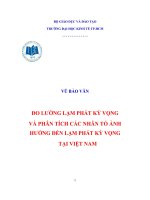 Luận văn thạc sĩ Đo lường lạm phát kỳ vọng và phân tích các nhân tố ảnh hưởng đến lạm phát kỳ vọng tại Việt Nam